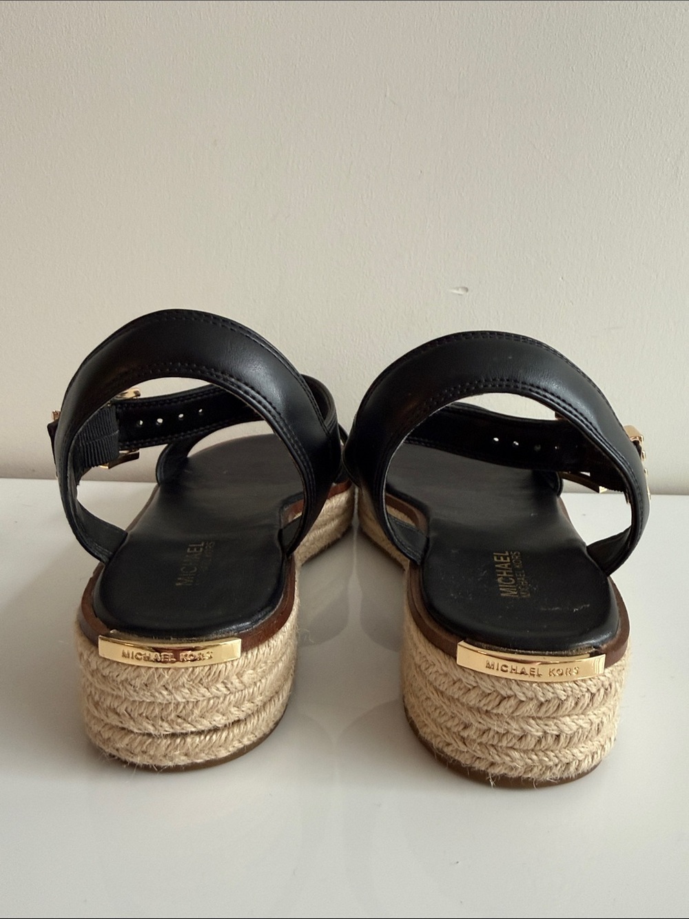 Michael Kors Black Espadrille Platform Sandals - Picture 6 of 8